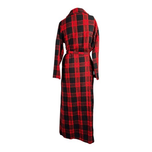Vintage Michele of Miami Red & Black Buffalo Plaid Robe – Made in USA - Picture 2 of 7